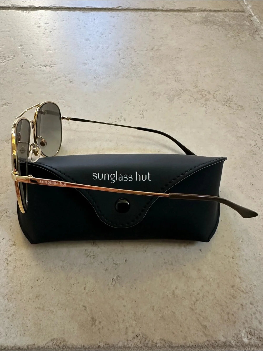 Aviator Sunglasses Sunglass Hut Gold Frame, Grey Gradient Lenses, Unisex